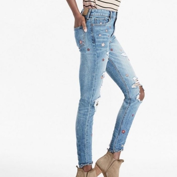 Lucky Brand Bridgette Skinny Jean Hedley Embroidered Floral Jean - 24 - Picture 2 of 7